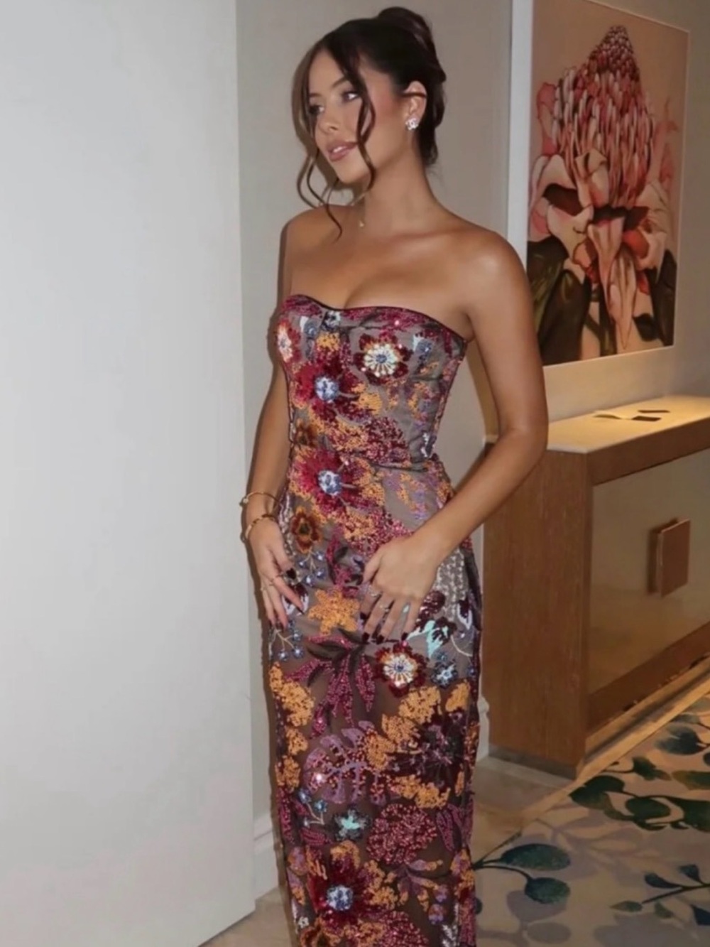 NWT Bronx & Banco Dahlia Sequin Multi Color Maxi Dress. Size 10/XL - Picture 4 of 16